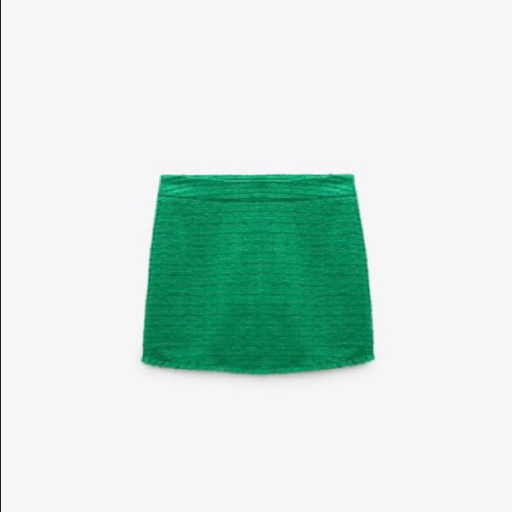 Zara - Green - Textured skort